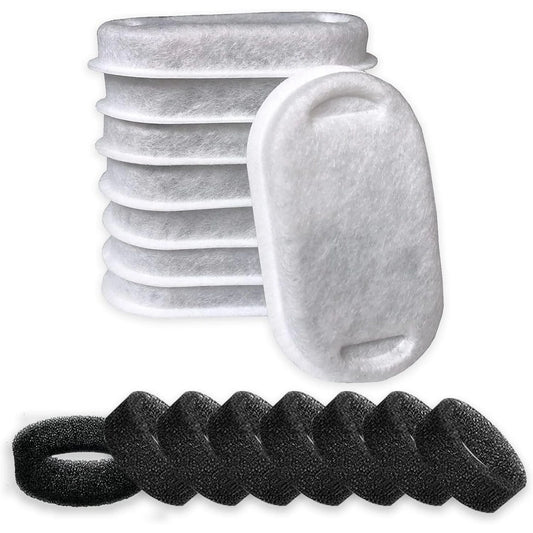 16Pcs Cat Water Fountain Filter, Pet Fountain Filters Replacement, Sponge and Carbon Filters Compatible With FWMB 3.2L/108oz Cat Water Fountain Premium Stainless Steel