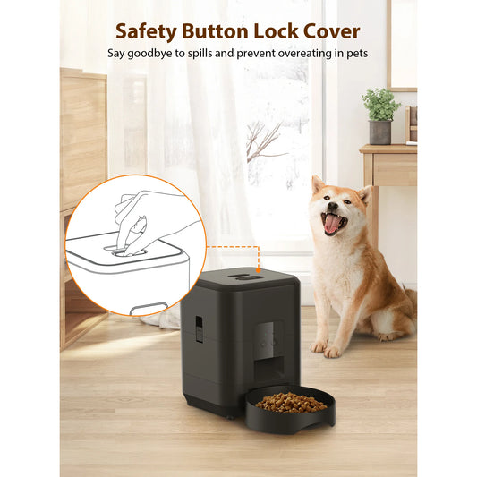 Automatic Pet Feeder, 2L WiFi Cat Feeder, Schedule Feeding Pet Food Dispenser for Cats with Bowl, Up to 10 Meals per Day