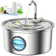 AGEETXT Cat Water Fountain Stainless Steel, 108oz/3.2L Pet Fountain Smart, Water Level Window and 4-Layer Filtration Systerm for Cats, Dogs, Multiple Pets