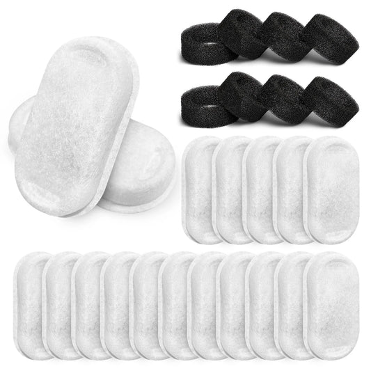 24pcs Cat Water Fountain Filters, Replacement, Coconut Shell Activated Carbon Rapid Filtration