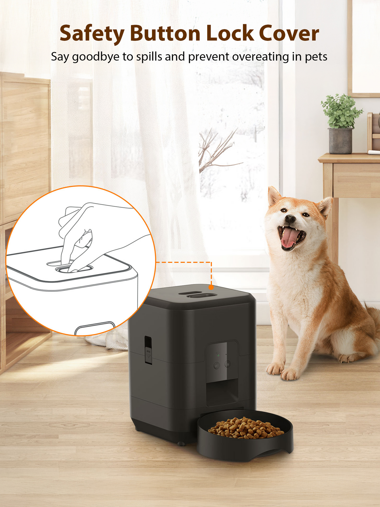 Automatic Pet Feeder, 2L WiFi Cat Feeder, Schedule Feeding Pet Food Dispenser for Cats with Bowl, Up to 10 Meals per Day