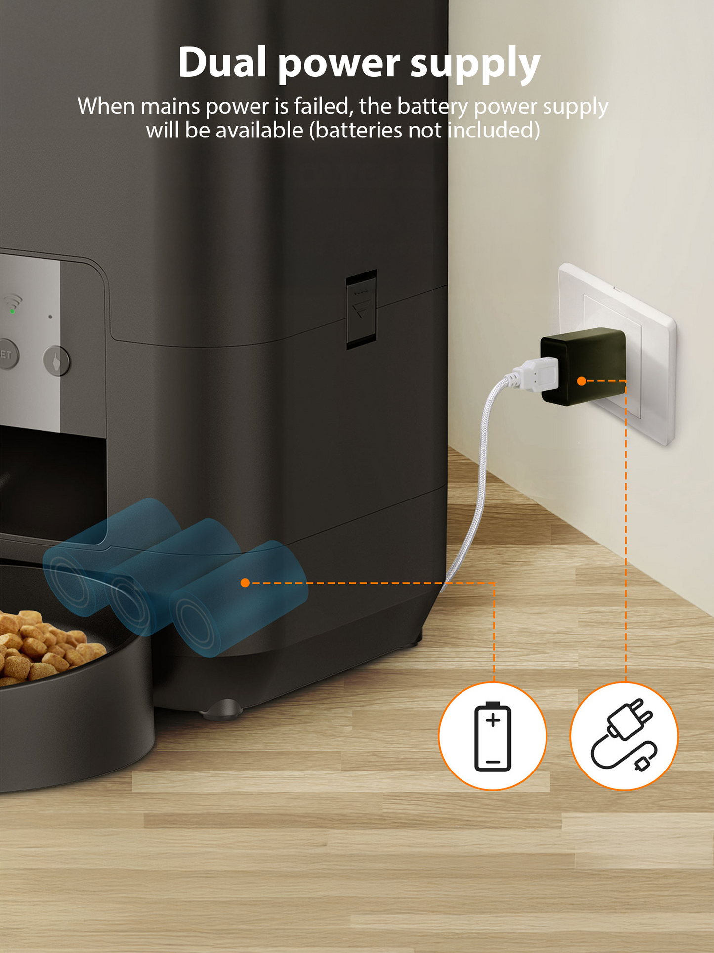Automatic Pet Feeder, 2L WiFi Cat Feeder, Schedule Feeding Pet Food Dispenser for Cats with Bowl, Up to 10 Meals per Day