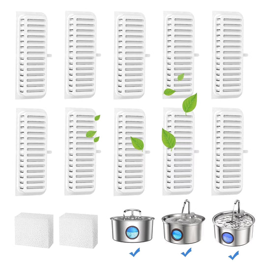 FWMB Cat Water Fountain Filters, 12Pcs Replacement Filters for Stainless Steel Dog Water Fountain,Activated Carbon